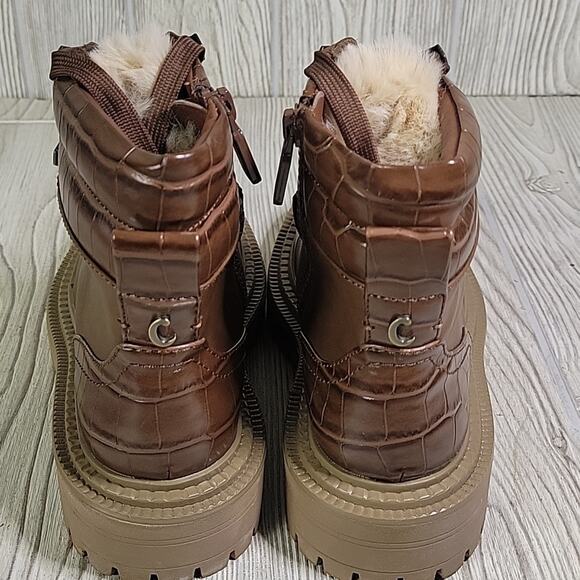 Circus by Sam Edelman Floral Mid Calf Boots Brown Snake Print Womens 5.5 NEW - Picture 5 of 12